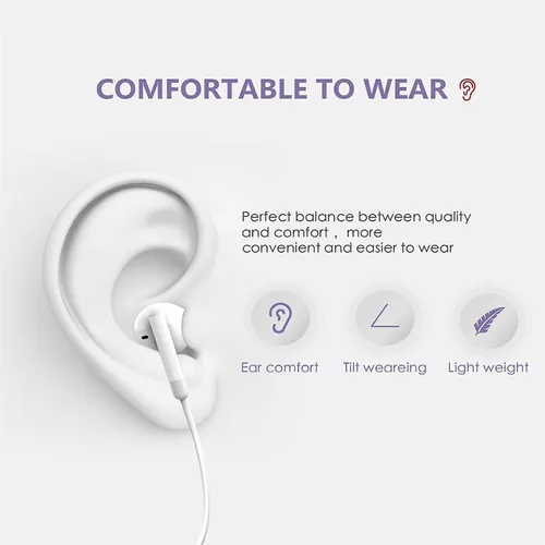 Miniatura 4 de Paquete de 2 auriculares con cable para iPhone, auriculares con cable, micrófono integrado y control de volumen compatibles con iPhone