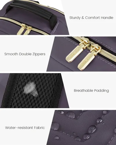 Miniatura 9 de LOVEVOOK Mochila para laptop para mujer, bolsa de trabajo de gran capacidad para computadora de viaje con compartimento para laptop de 17 pulgadas