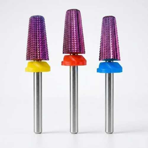 3 piezas de brocas de carburo 5 en 1 para uñas - Rotación bidireccional para zurdos y diestros - XF, F, M 3/32 pulgadas - Brocas para taladro de