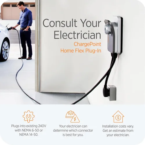 Miniatura 6 de ChargePoint HomeFlex J1772 - Cargador eléctrico de nivel 2 - Carga inteligente rápida de energía de batería en casa para vehículos eléctricos
