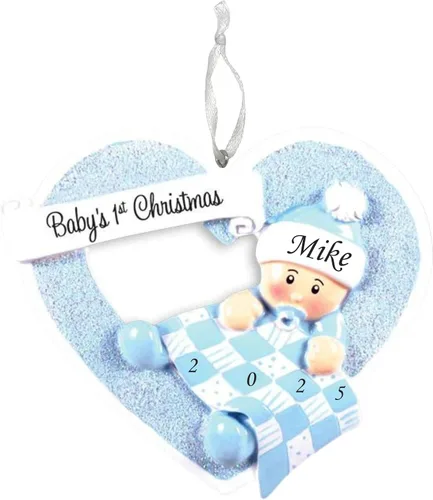 Miniatura 11 de Adorno de la primera Navidad del bebé 2025 – Recuerdo personalizado de las fiestas – Adorno personalizado de mi primera Navidad para bebé y nieto