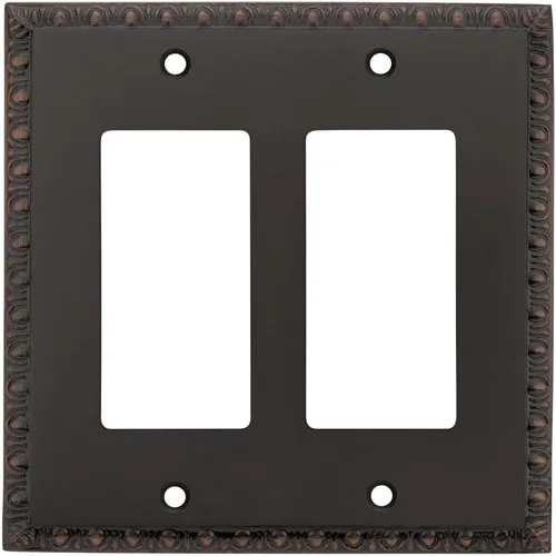 Miniatura 35 de Nostalgic Warehouse Egg & Dart Deco - Cubierta para placa de interruptor de salida eléctrica Bronce intemporal