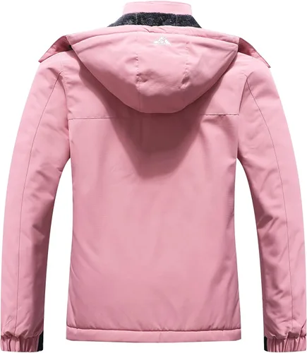 Miniatura 3 de Chaqueta de esquí impermeable para mujer, resistente al viento, cortavientos, abrigo de nieve cálido con capucha