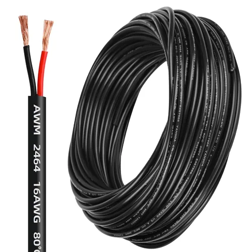 Miniatura 11 de Cable eléctrico calibre 10 con 2 conductores de cobre puro, libres de oxígeno, trenzados, de cloruro de polivinilo, flexible, para tiras