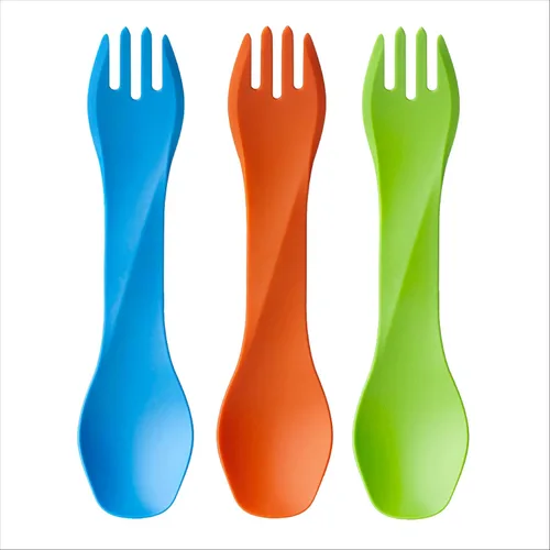 Miniatura 9 de humangear GoBites Uno Mini - Juego de 3 utensilios de viaje y campamento, utensilios de comedor portátiles y compactos, material seguro