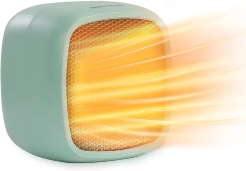 Calentador de espacio, pequeños calentadores eléctricos portátiles para uso en interiores, 2 modos, 1000 W/800 W, PTC, de cerámica, calor de Verde