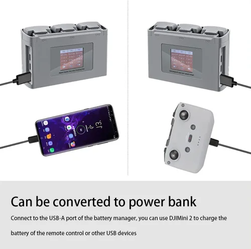 Miniatura 7 de Hub de carga de batería bidireccional para DJI Mavic Mini 2 Mavic Mini SE Drone cargador de batería, carga 3 baterías, pantalla digital LCD