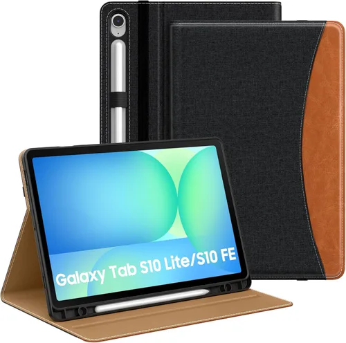 Miniatura 10 de MoKo Funda para Samsung Galaxy Tab S10 Lite/ S10 FE 2025/ S9 FE 10.9 pulgadas/ S9 11 pulgadas 2023 con Soporte para S Pen, Funda Protectora de PU