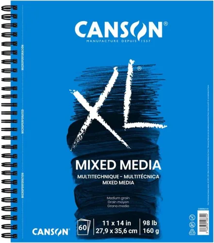 Miniatura 17 de Canson XL Series Cuaderno de Media Mix, Textura Rugosa, Alambre Lateral, 7x10 pulgadas, 50 Hojas – Papel de Arte Grueso para Acuarela, Gouache