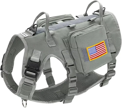 Arnés para perro Forestpaw tamaño mediano, arnés táctico para perro con asa, chaleco de servicio sin tirones estilo militar para perros de tamaño