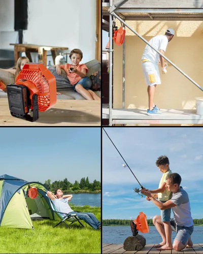 Miniatura 7 de Taingwei Ventilador portátil con control remoto para batería de litio BLACK+DECKER de 20 V, ventilador de camping con 3 ajustes de velocidad