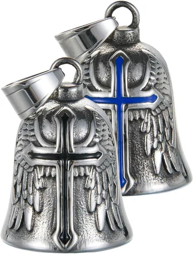 Campana de motocicleta con dije de ángel de la guarda, resistente a la intemperie, campanas Gremlin de buena suerte con caja de regalo, tarjeta de