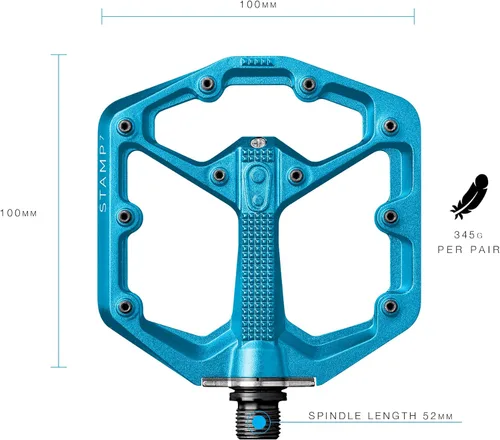 Miniatura 2 de Crankbrothers Stamp Pedales Planos MTB - Pedales de Bicicleta Ligeros, Versátiles y Duraderos de Tamaño Específico Azul (Electric Blue)