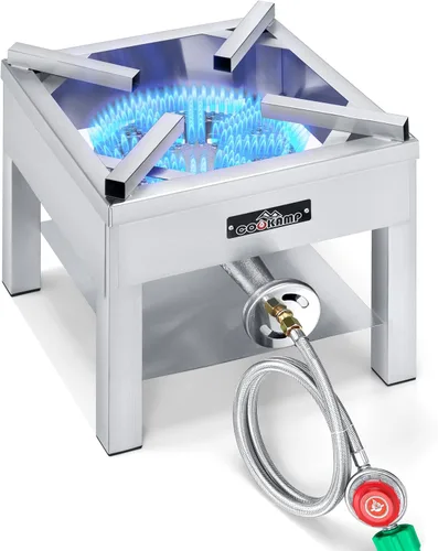 COOKAMP Quemador de Propano de Acero Inoxidable, Cocina de Propano para Exteriores de Alta Presión de 260,000 BTU, Quemadores de Gas de Servicio