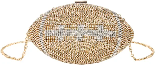 Miniatura 2 de UMREN Bolso cruzado con forma de baloncesto para mujer, con diamantes de imitación, bola redonda de cristal, bolso de mano para fiesta de boda