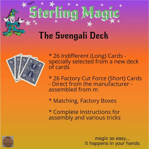 Miniatura 4 de Ted's Sterling Magic Bicicleta Svengali Deck Trick en la espalda azul, traje de clubes, elige tu tarjeta de fuerza (ocho)