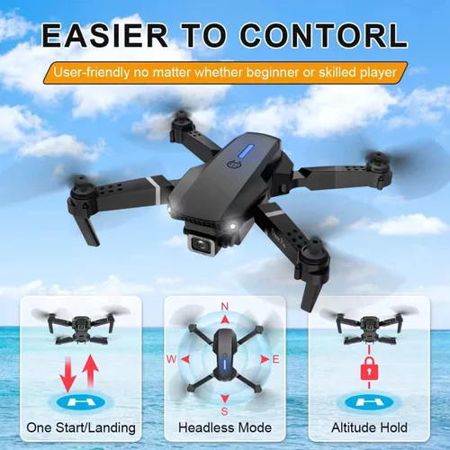 Miniatura 3 de Mini dron con cámara para adultos – Regalo de juguete de Navidad para principiantes de 14 años – Multirotores cuadricópteros RC UAV plegable