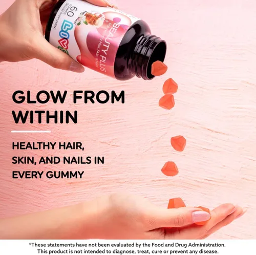 Miniatura 2 de LIVS Beauty Plus Gomitas de vitaminas – Gomitas de biotina para cabello, piel y uñas Suplemento de belleza natural, sin gluten, sin OMG