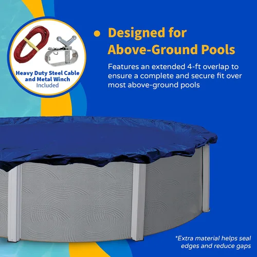 Miniatura 6 de Cubierta oval de invierno para piscina sobre suelo, Azul Royal
