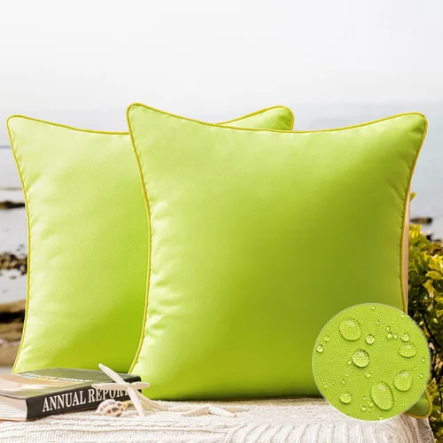 Miniatura 40 de Phantoscope - Juego de 2 fundas de almohada y cojín cuadradas decorativas, impermeables, para intemperie, sofás, carpas, 18 x 18 pulgadas