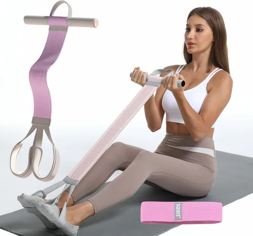 Juego de cuerdas de tensión multifuncionales: asistencia para sentarse, equipo de fitness de punto para estiramiento abdominal/cintura/brazo/piernas