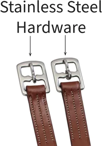 Miniatura 3 de Cueros de estribo de cuero suave con herrajes de acero inoxidable, estos cueros de 1 pulgada de ancho vienen con una garantía de un año. - Par