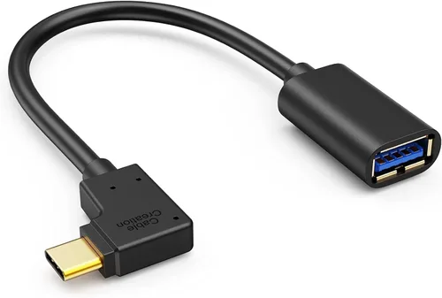 Miniatura 8 de CableCreation Adaptador USB C a USB hembra de 90 grados, cable USB C OTG, tipo C a USB A, conector hembra compatible con MacBook Pro Air, iPad