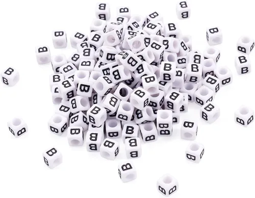 Miniatura 44 de FASHEWELRY 300 cuentas cúbicas de acrílico con números cuadrados mezclados del 0 al 9, cuentas de acrílico blanco de 0.236 x 0.236 pulgadas