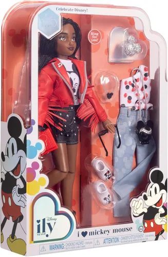Miniatura 11 de Disney ILY 4EVER Fashion Dolls Disney 100 - Mickey Mouse de 11.5 pulgadas de alto con 13 puntos de articulación, dos trajes completos para mezclar