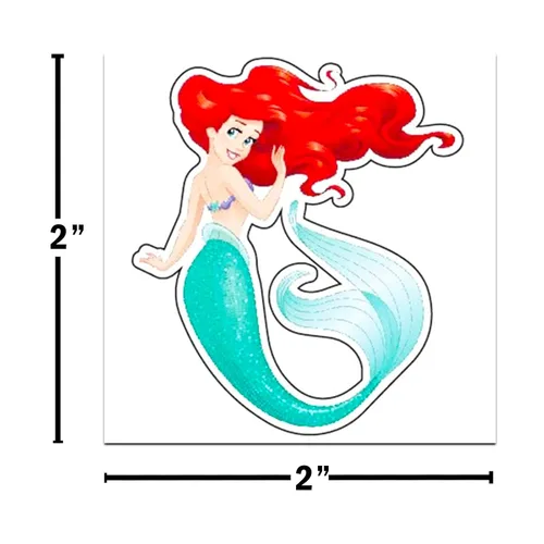 Miniatura 2 de Paquete de Recuerdos de Fiesta de Tatuajes de Princesas Disney ~ 72 Tatuajes Temporales de Princesas Perforados Individuales de 2" x 2" para Niños