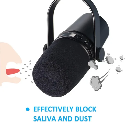 Miniatura 3 de SUNMON Shure MV7 Pop Filter - Cubierta de espuma para parabrisas de micrófono profesional compatible con micrófono Shure MV7 Podcast para minimizar