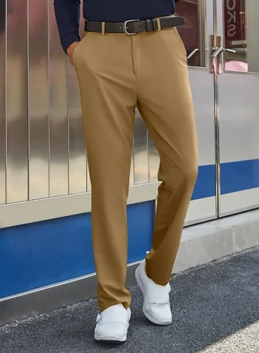 Miniatura 5 de JMIERR Pantalones de golf para hombre, elásticos, ajustados, para correr, viajes, trabajo, pantalones de vestir chinos para hombre