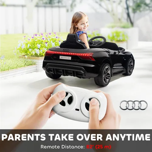 Miniatura 4 de Aosom Carro de juguete con licencia Audi RS e-tron GT de 12V para niños, vehículo eléctrico con control remoto para padres, música, luces, para Negro