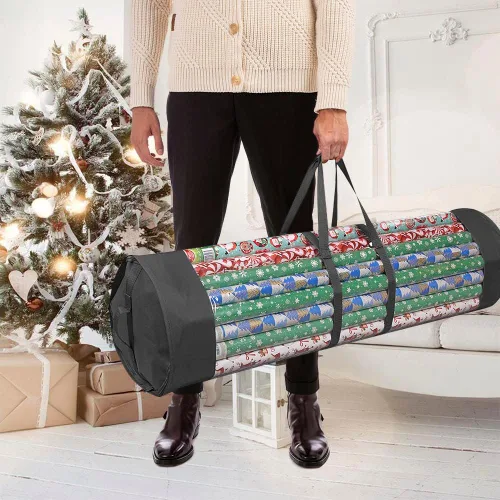 Miniatura 4 de ProPik Bolsa organizadora de papel de regalo para todos tus envoltorios y cintas de regalo, se adapta a rollos largos de 40 pulgadas, con capacidad