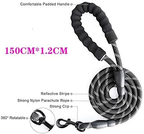 Miniatura 8 de Collar de cinturón ajustable a juego, suministros de entrenamiento reflectante para mascotas, arnés de nailon para perros grandes sin tensión