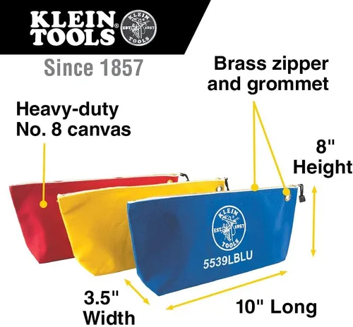 Miniatura 2 de Klein Tools - Bolsa de lona con cremallera, organizador de almacenamiento para bolsa de herramientas