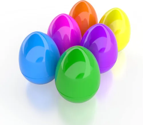 Miniatura 4 de The Dreidel Company Paquete de 24 huevos de Pascua de plástico brillantes y coloridos de 6 pulgadas, perfectos para la caza de huevos de Pascua