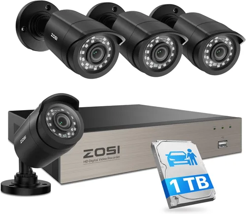 Miniatura 12 de ZOSI Sistema de cámara de seguridad CCTV 1080P HD TVI para el hogar y la oficina, cámara bnc de 2MP para exteriores e interiores, resistente a