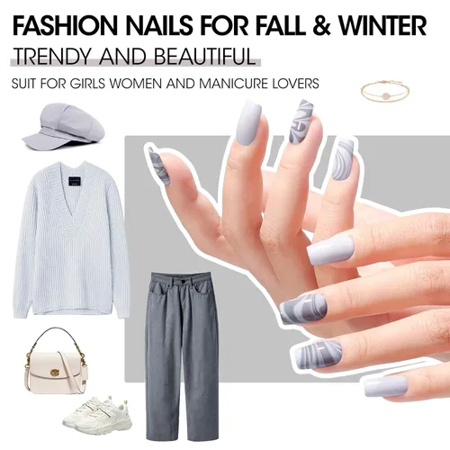 Miniatura 5 de GELLEN Juego de Esmalte de Uñas en 4 Colores Negro, Blanco, Gris & Base y Capa Superior, Esmalte de Uñas de Tendencia Otoño/Invierno Negro, Blanco