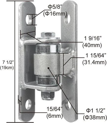 Miniatura 4 de Bisagras de puerta para exteriores con rodamientos sellados, atornillar a la puerta y poste para puertas de entrada grandes y pesadas de hasta 1100