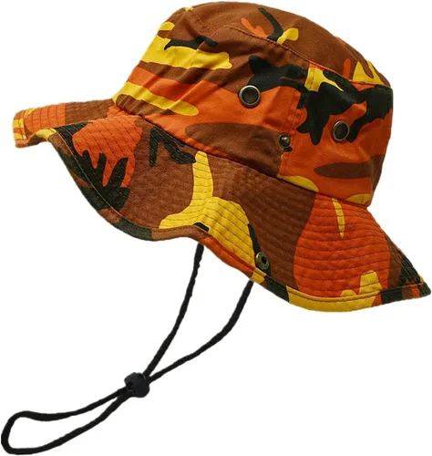 Miniatura 14 de Glory Max Sombrero de pescador de algodón lavado con correa de barbilla gorra de pesca Sun Safari Boonie Negro