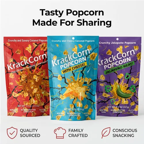 Miniatura 8 de KrackCorn Palomitas de maíz de caramelo, sin OMG, sin gluten, sin alta fructosa, sin culpa, delicia nocturna de película no grasa, 1.25 onzas