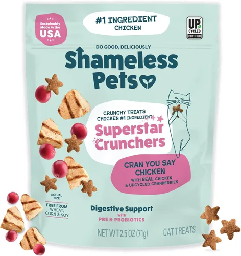 Miniatura 9 de Shameless Pets Golosinas para gatos con Catnip y pollo para la salud digestiva, crujientes