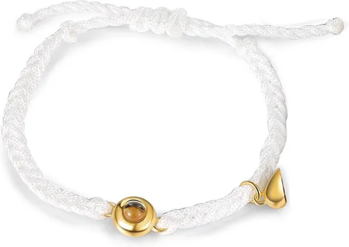 Miniatura 3 de Sparklejewel Pulsera a juego para pareja personalizada con foto en el interior de cordón para parejas, pulseras de proyección personalizadas