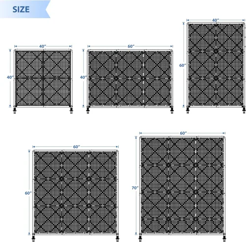 Miniatura 6 de E&K Cerca de seto de privacidad movible de 40 x 40 pulgadas de alto x 40 pulgadas de alto, césped sintético, divisor de espacio de habitación