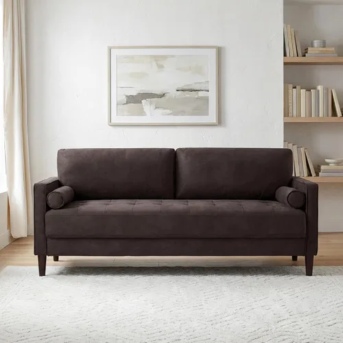 Miniatura 8 de Studio Living® Lexington Sofá Chaise de 83.1 pulgadas, moderno de mediados de siglo, comodidad de resortes ensacados, chaise reversible, fácil Gris