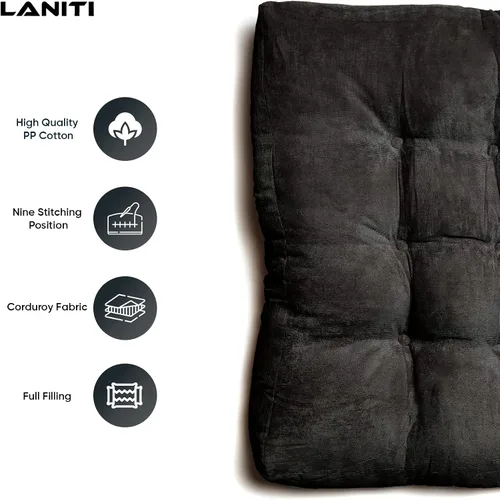 Miniatura 6 de LANITI Cojines de suelo extra grandes de 24 pulgadas para adultos, almohada cuadrada de meditación, máxima comodidad, almohadas de gran