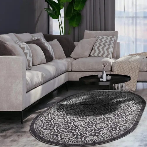 Miniatura 16 de Antep Rugs - Alfombras antideslizantes (antideslizante) 2 x 5 con parte trasera de goma floral geométrica de bajo perfil para cocinas
