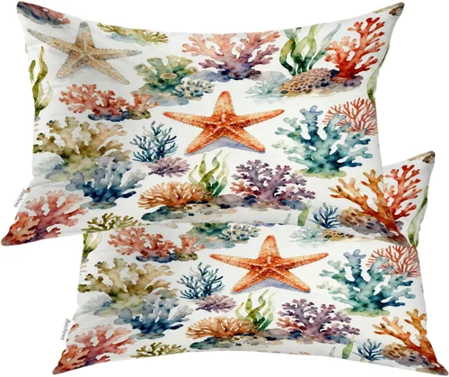 Miniatura 90 de Fundas de almohada con diseño de pinos y pájaros, bayas rojas, hojas de acebo, fondo beige, funda de cojín de mezcla digital, funda de almohada