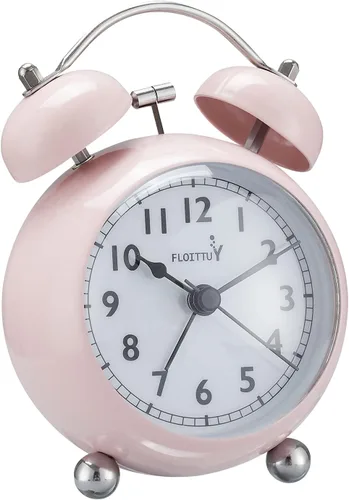 Miniatura 9 de FLOITTUY {Reloj despertador fuerte para personas que duermen profundamente) Reloj despertador de campana doble de 3.5 pulgadas con luz de fondo